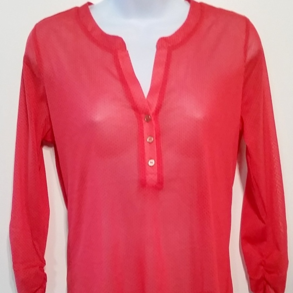 The Limited red polka dot buttoned top shirt sz S